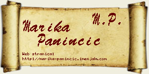Marika Paninčić vizit kartica